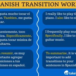 Palabras de transicion en español