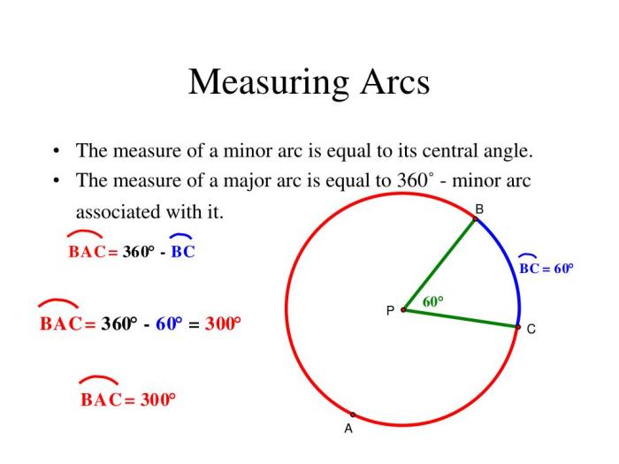 Sectors circles arcs circumference