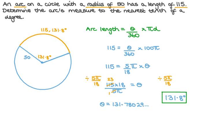 An arc on a circle measures 295