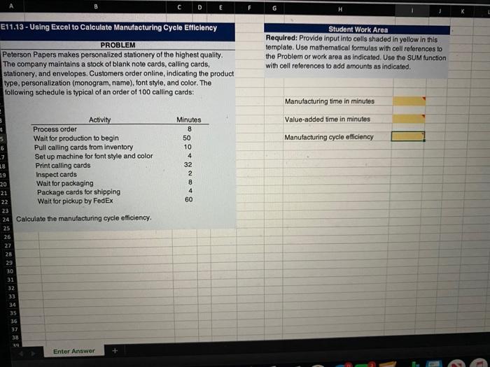 How to calculate manufacturing cycle efficiency