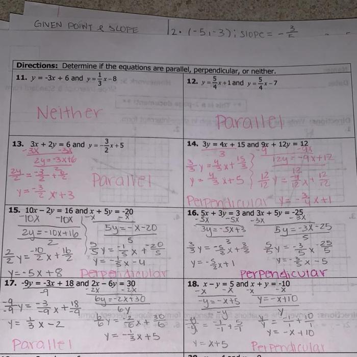 Unit 3 parallel and perpendicular lines answer key