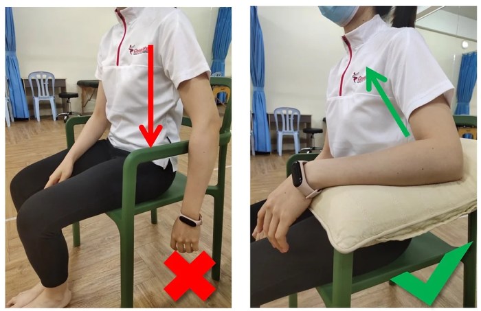 When positioning a hemiplegic patient in the supported fowler's