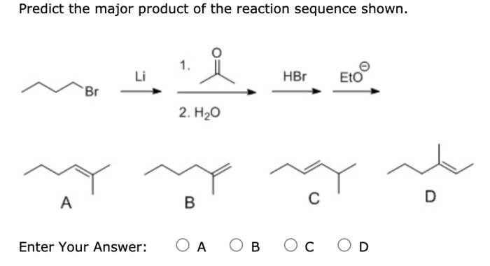 Draw the major product of the reaction sequence shown.